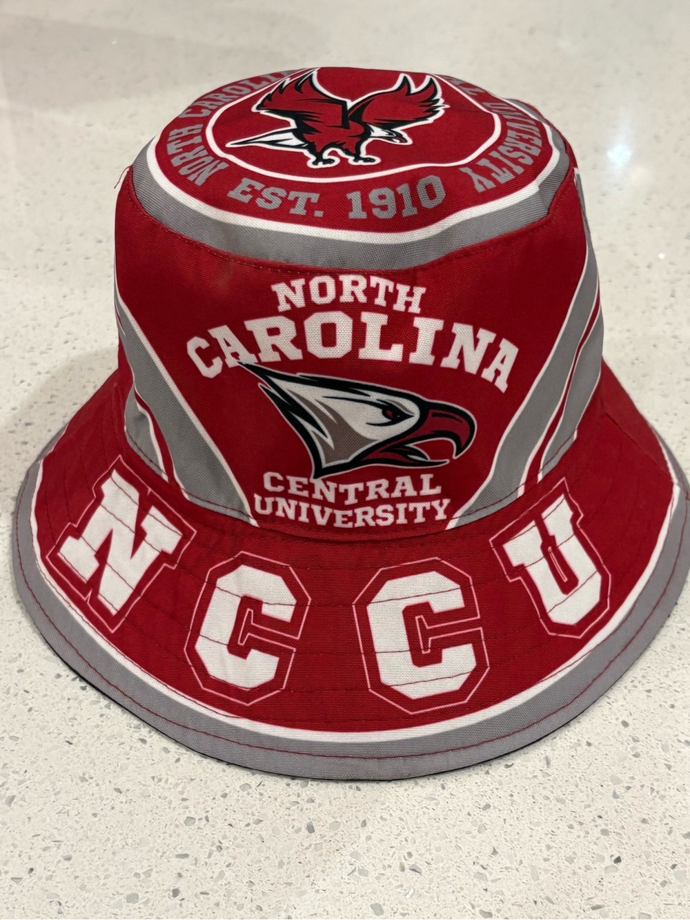 North Carolina Central University Red Bucket Hat - Collegiate Logo